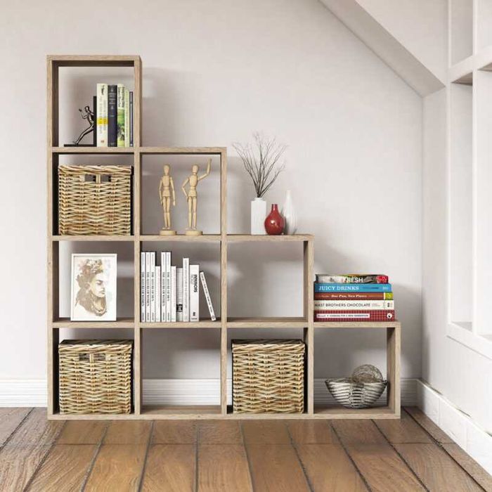 Библиотека, HM9238.12, Сонома, Бял, Пдч, 120х30х123см.