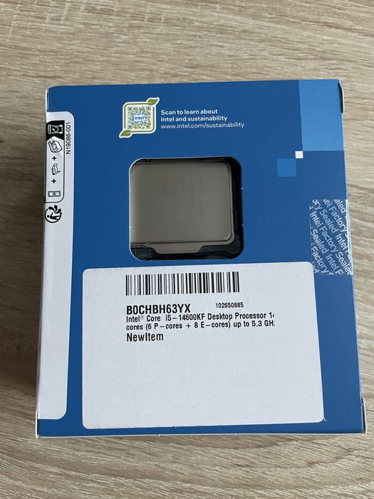 Intel Core i5-14600KF 14 ядра, до 5.3 GHz - чисто нов, неразопакован