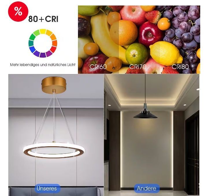 Plafoniera modernă cu LED 16W, candelabru rotund suspendat auriu Ø23cm