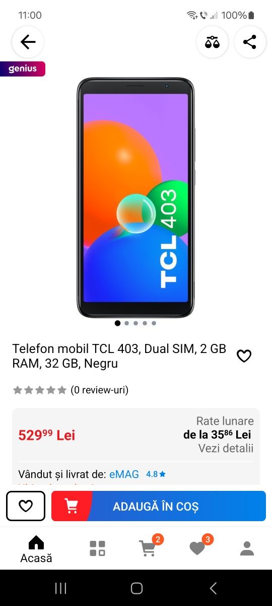 Telefon Tcl 403 nou la cutie