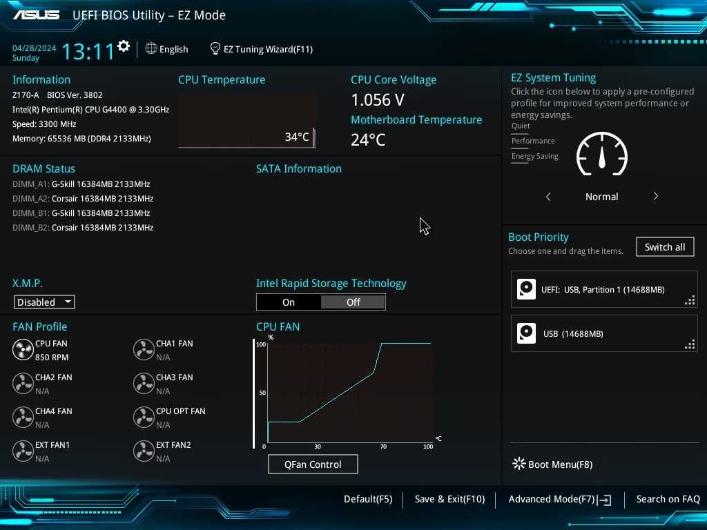 Дъно Дънна платка Asus Z170-A LGA 1151 DDR4 до 64GB OVERCLOCK