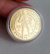 Vând monedă de aur 24 kt. Olanda 2 ducați, de colecție tiraj 2000 buc.