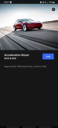 Vand Acceleration boost pt Tesla model 3 LR sau YLR