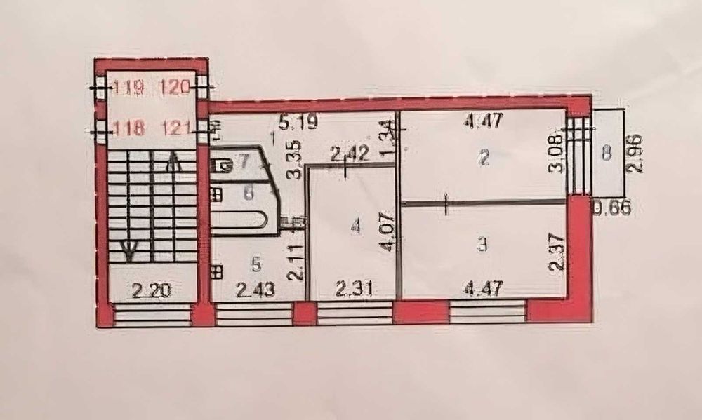 3-комнатная квартира · 52 м² · 3/5 этаж