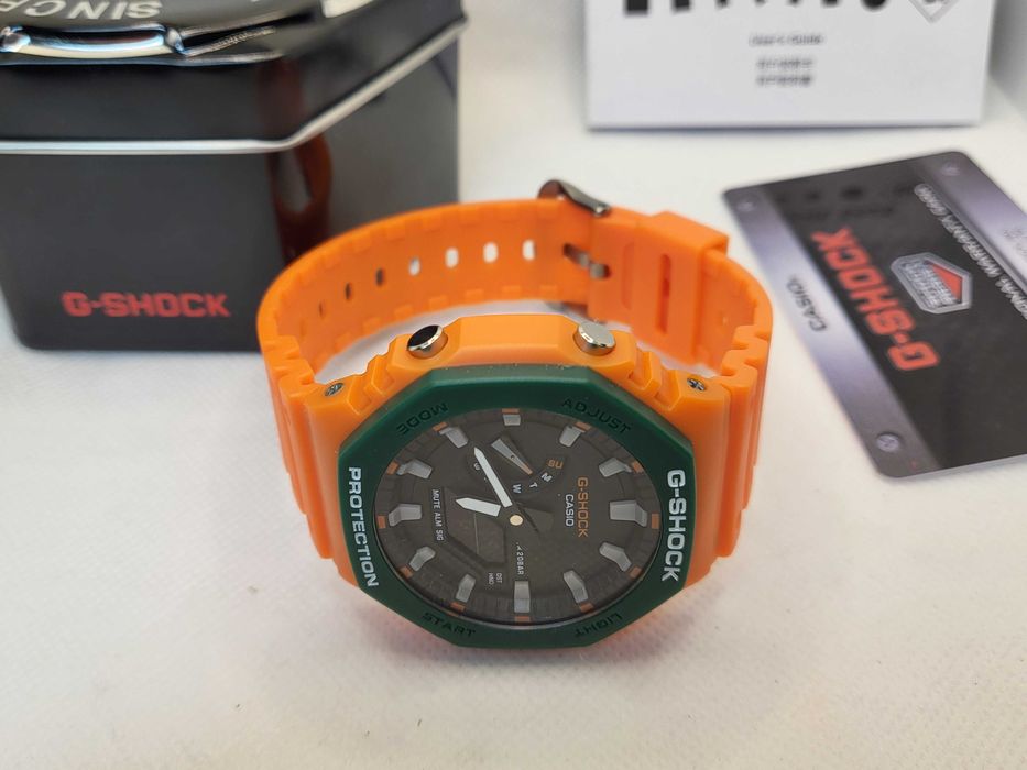 Ceas Sport Casio G-Shock GA-2100 SC Orange – Nou, Garanție 2 Ani