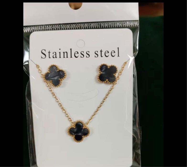 Set cercei cu lantisor, otel inoxidabil placat cu aur 18K