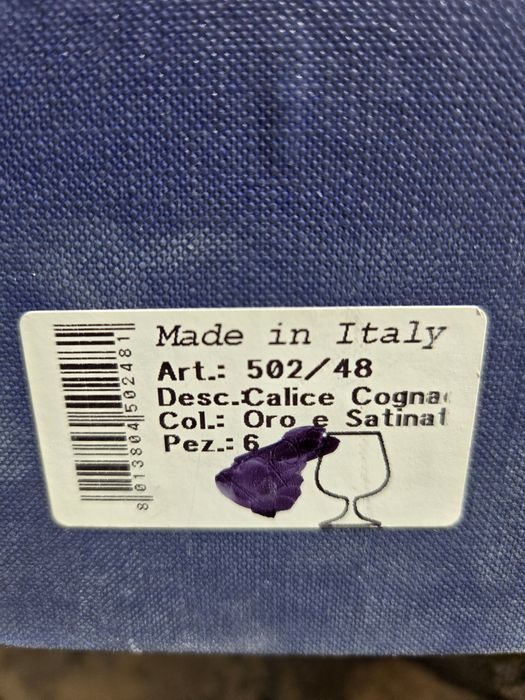 Pahare coniac cristal cu aur