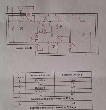 Apartament 2 camere, 53 mp, Precista