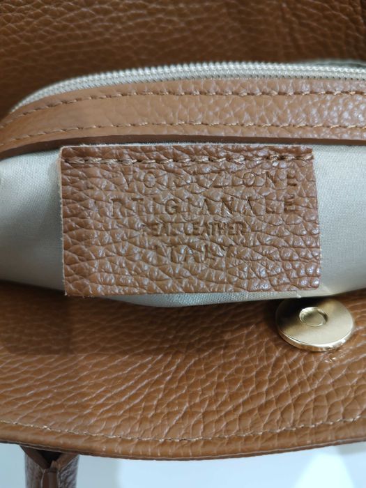 Geanta piele, maro, noua