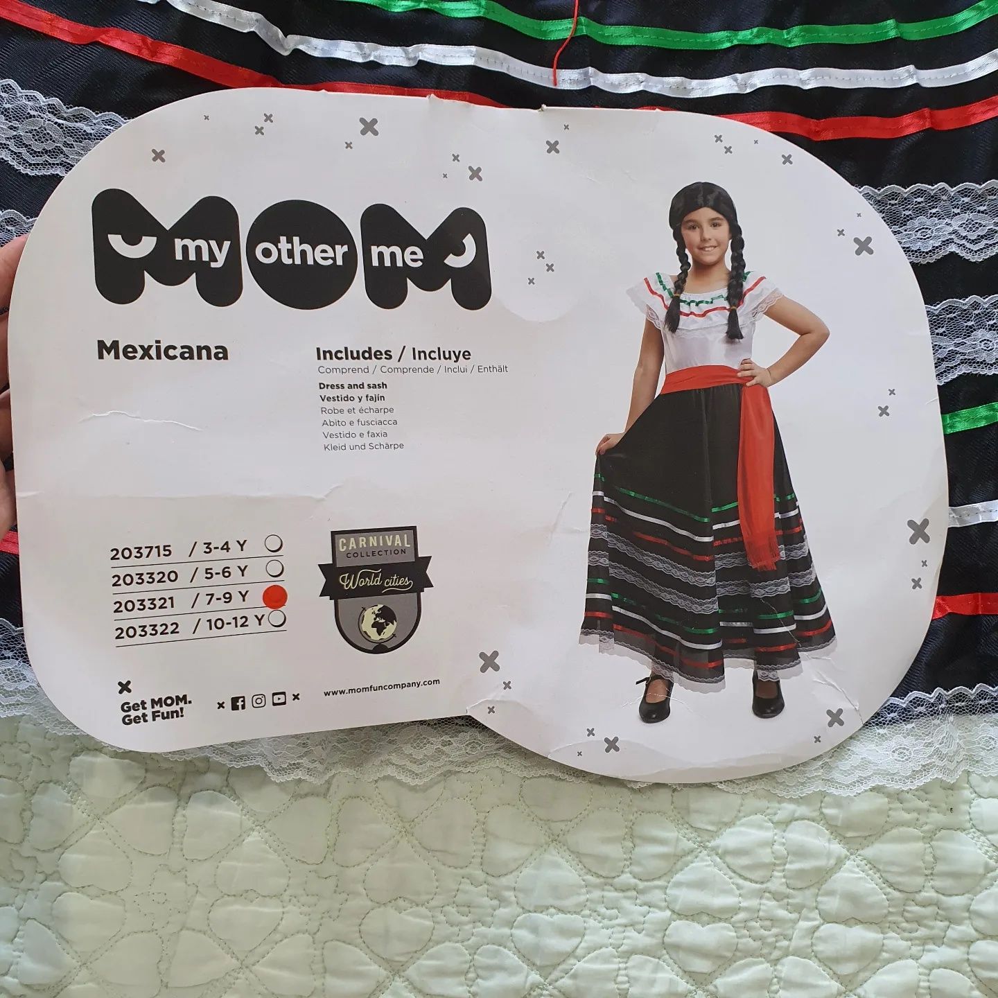 Rochiță/ costum mexican fetite, MyOtherMe, Poliester, 7 - 9 ani