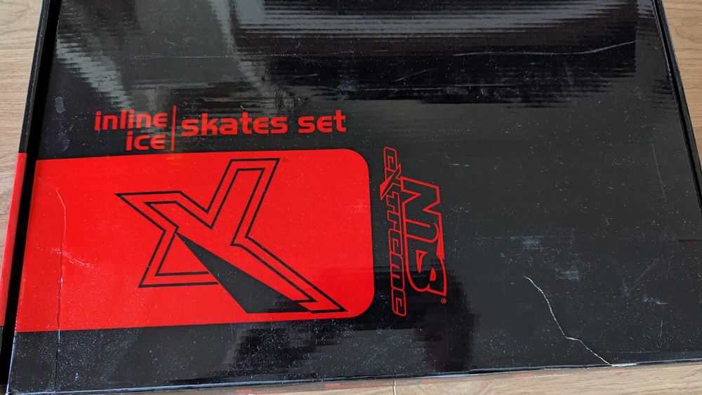 Role si Patine gheata reglabile 4-in-1, Nils Extreme, NH10905, Roz, 35