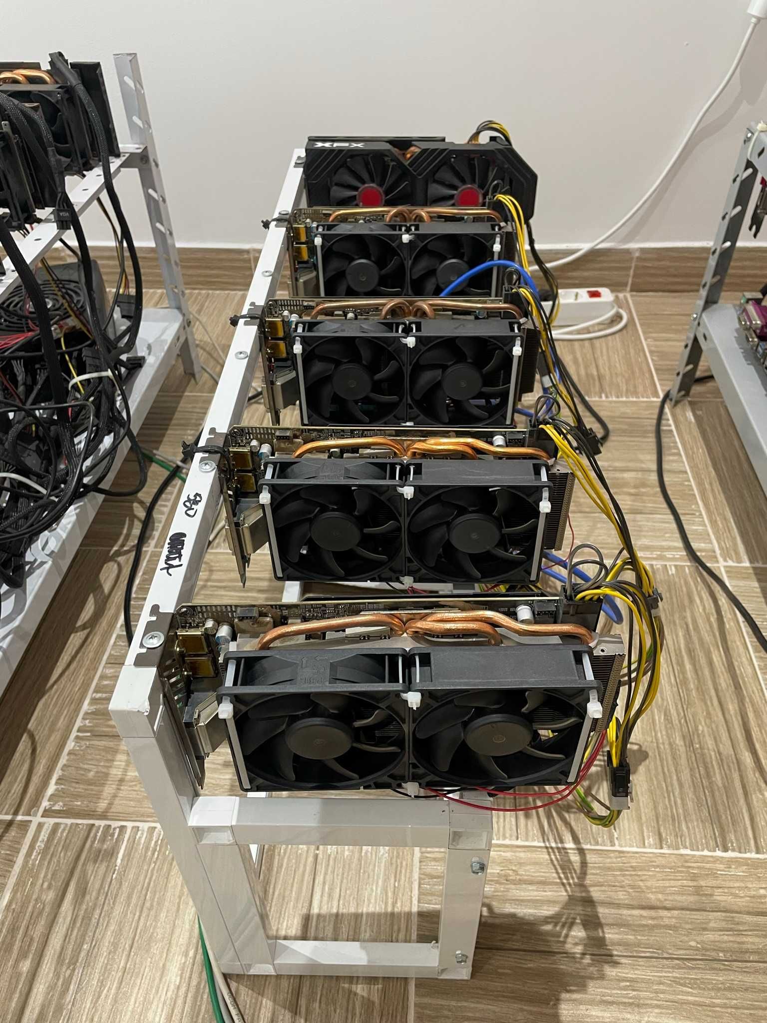 Майнинг риг с 6 карти  rx580 4GB Mining rig ETC Копачка