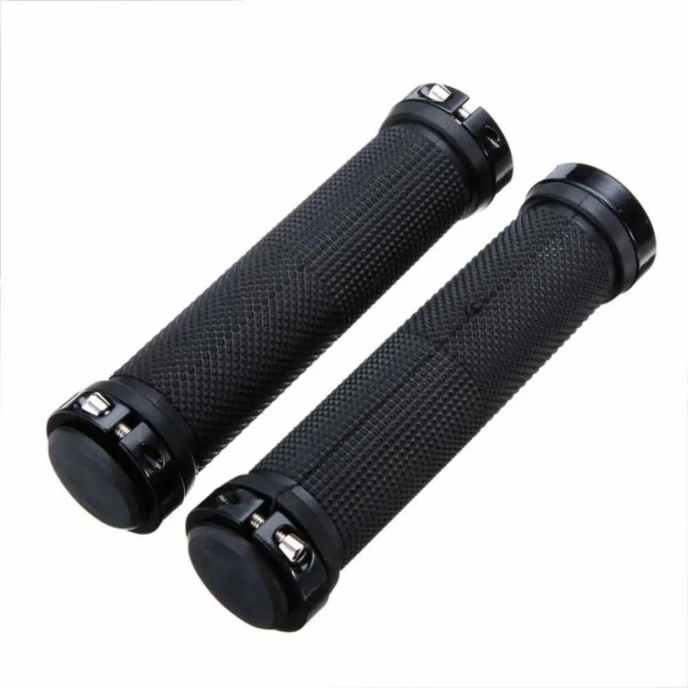 Mansoane negre bicicleta aluminiu ghidon grip Lock-On ergonomice negru