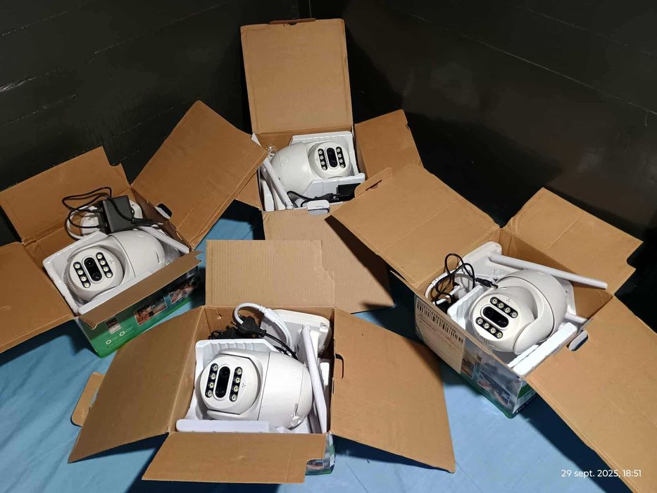 Set 4 camere Ptz, IP  8 mp, lentila dubla