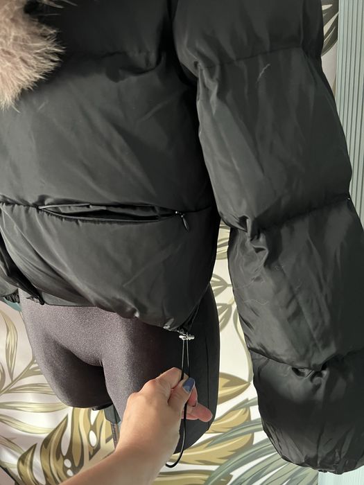 Geaca de fas cu guler detasabil din blana naturala vulpe