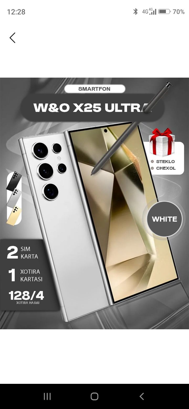 W&Oʻ® Samsung x25 ultra, 8/128 Gb
