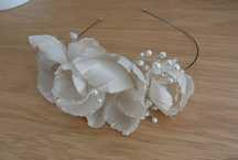 Accesoriu/Tiara par mireasă, flori din mătase, Lorelai