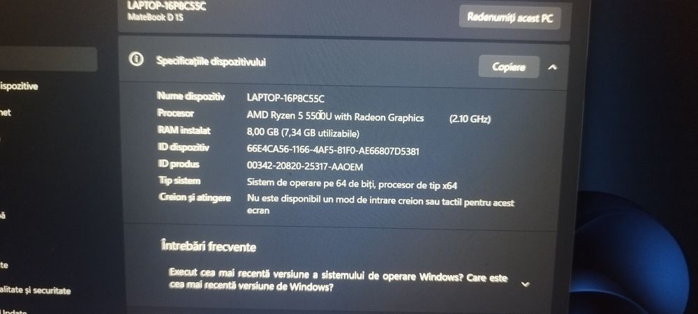 Huawei mate book d15 laptop de birou
