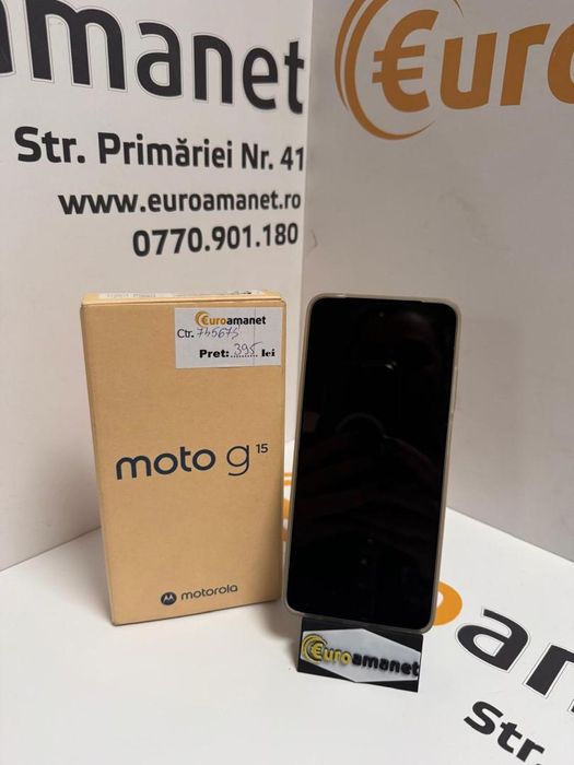 Telefon mobil Motorol g15, Dual SIM, 128GB, 8GB RAM, Iguana Green -P-