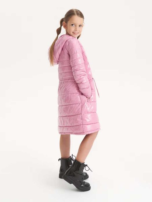 Ново капитонирано дълго палто с качулка - яке размер 152см, RESERVED