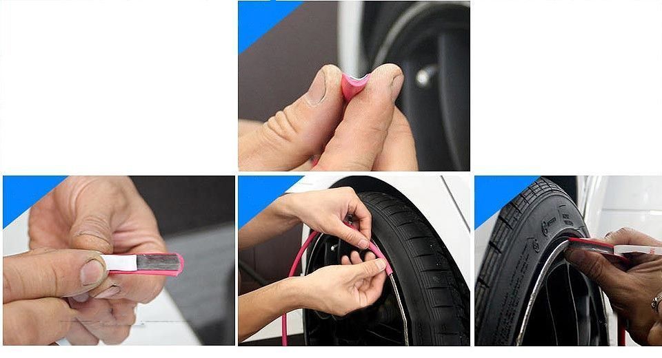 protectie janta rosie,albastru,negru dublu adeziva la rola de 8m