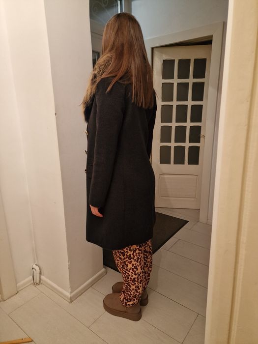 Palton negru dama cu blanita