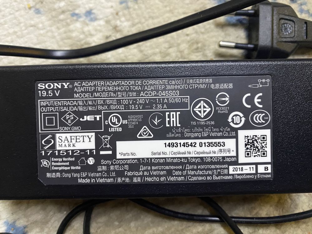 Блок питания Sony 19,5V 2,35А