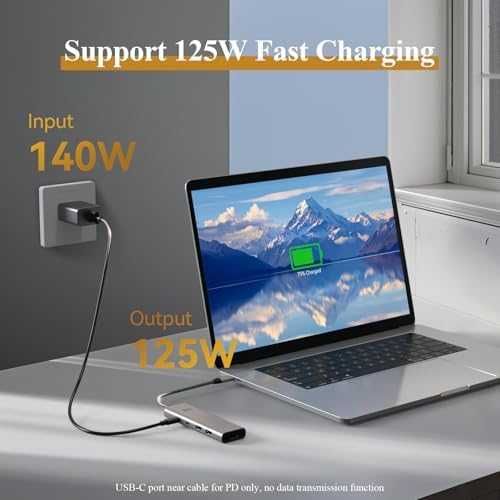 Нов бърз Адаптер USB-C Хъб 5 в 1 4K HDMI 140W PD 10Gbps за MacBook/PC