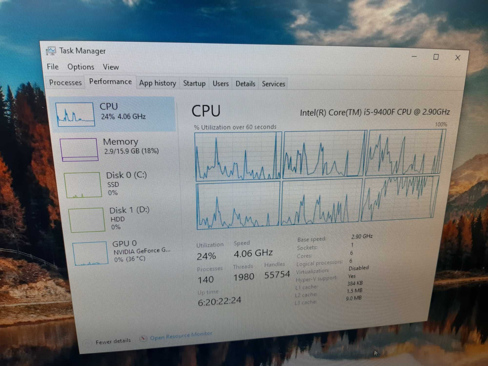 Геймърски компютър I5-9400F + GTX 1660TI 16GB ram