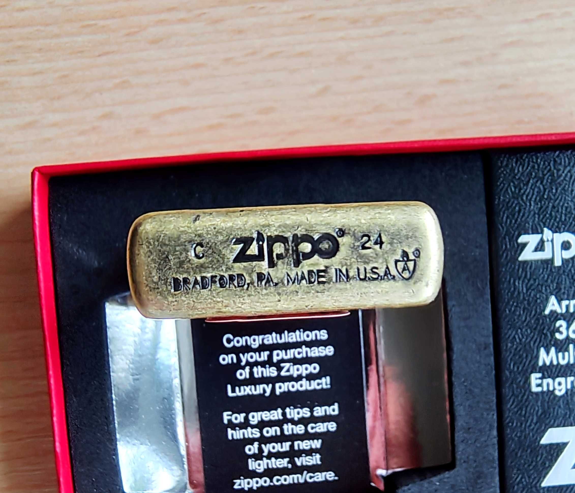 Brichetă Zippo nouă Armor Case St. Benedict (Constantine original)