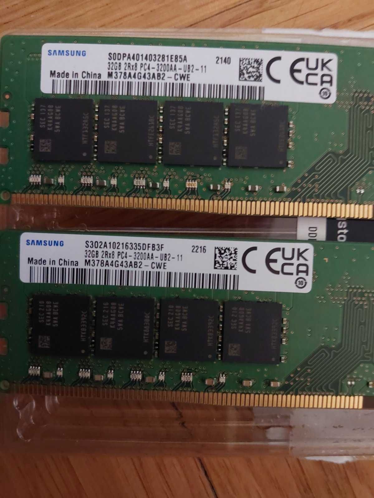 64GB DDR4 Samsung, 3200Mhz, CL22