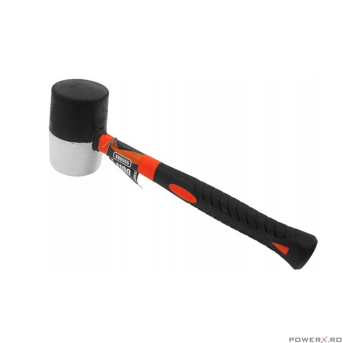 Ciocan din cauciuc cu maner din fibra de sticla, cap rotund 1100 g,