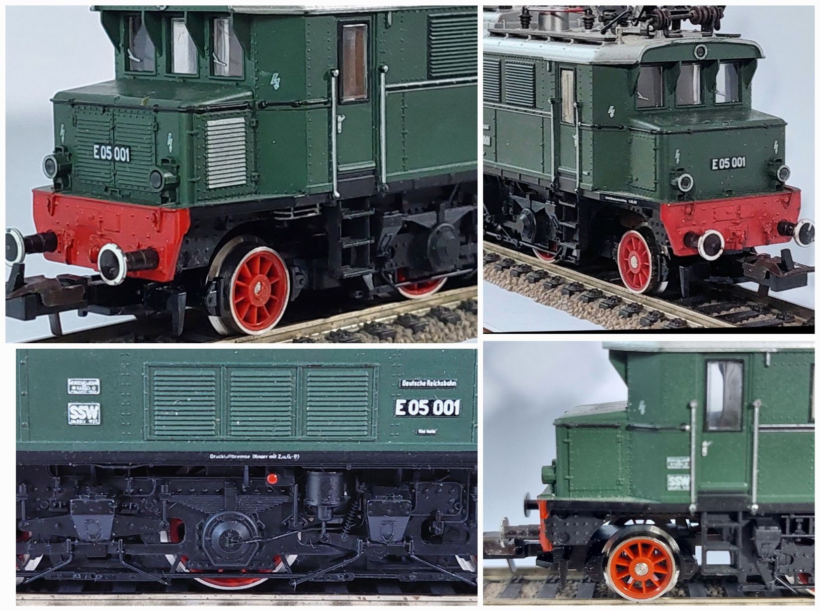 TRIX DRG E 05.001 H0, 4 vagoane Roco Donnerbuchsen, Roco E 104