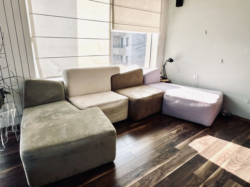 Модулен дизайнерски диван, вдъхновен от Linet Roset Confluences