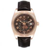 Часовник Rolex Sky-Dweller 18k Rose Gold Chocolate Dial