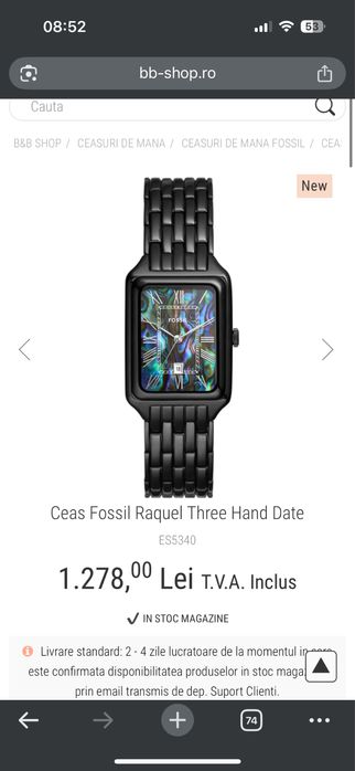 Ceas Fossil de dama Raquel nou black ES5340