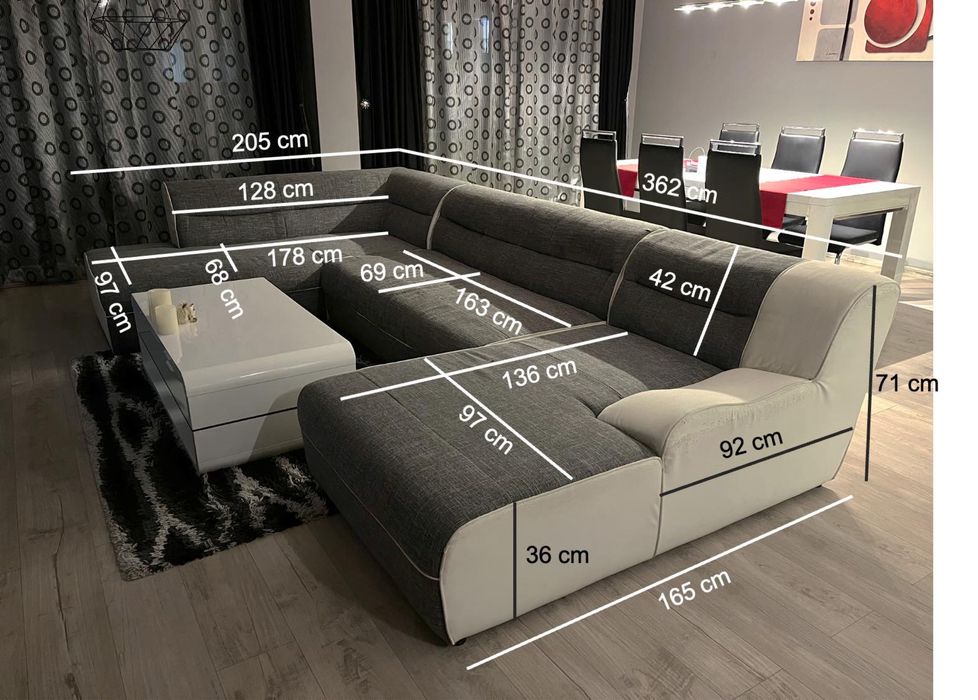 Голям П образен диван