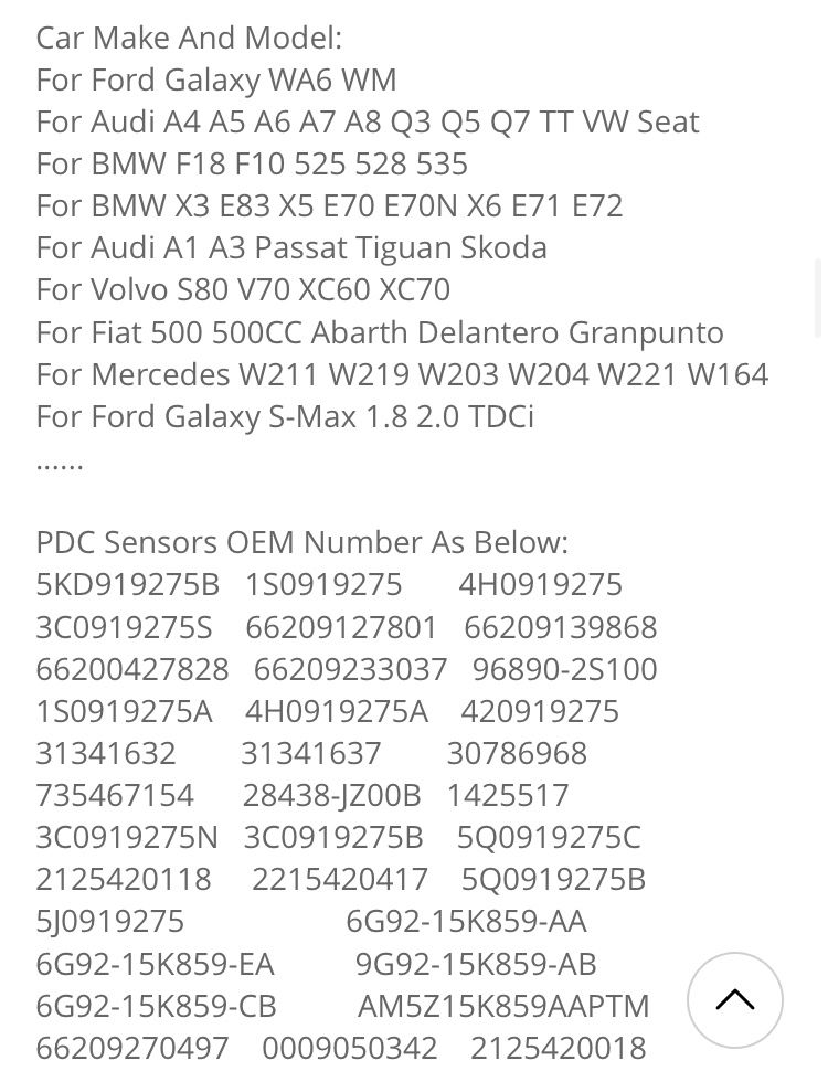 Mufa pdc senzor parcare Audi,Bmw,Ford,Volvo,Mercedes Benz