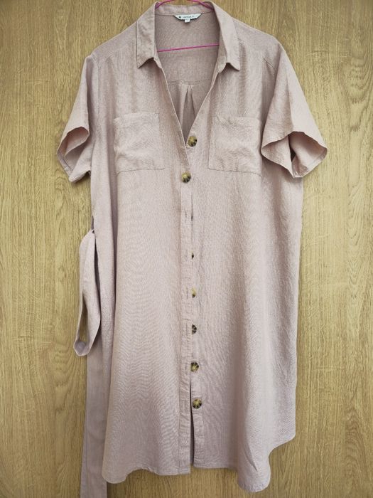 Rochie Maternity 12, L, in si viscoza, roz pudra
