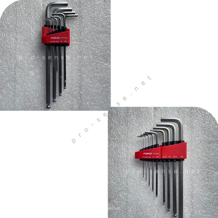 Удължени Шестограми Г-Образни с топче 9 части FORCE 5093XLBS