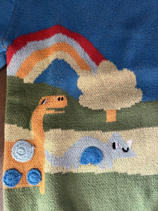 Зимен пуловер с динозаври Next -размер 3-4 години