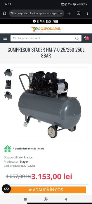 Compresor 250 litri 220v