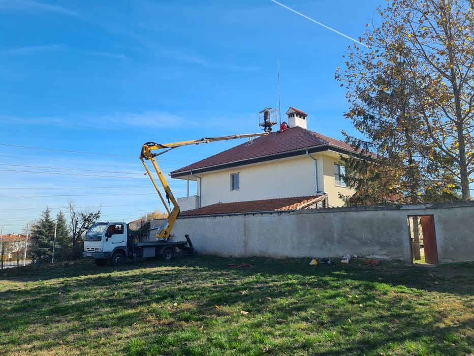 Услуги автовишка вишка самосвал с кран,топлоизолация,рязане на дървета