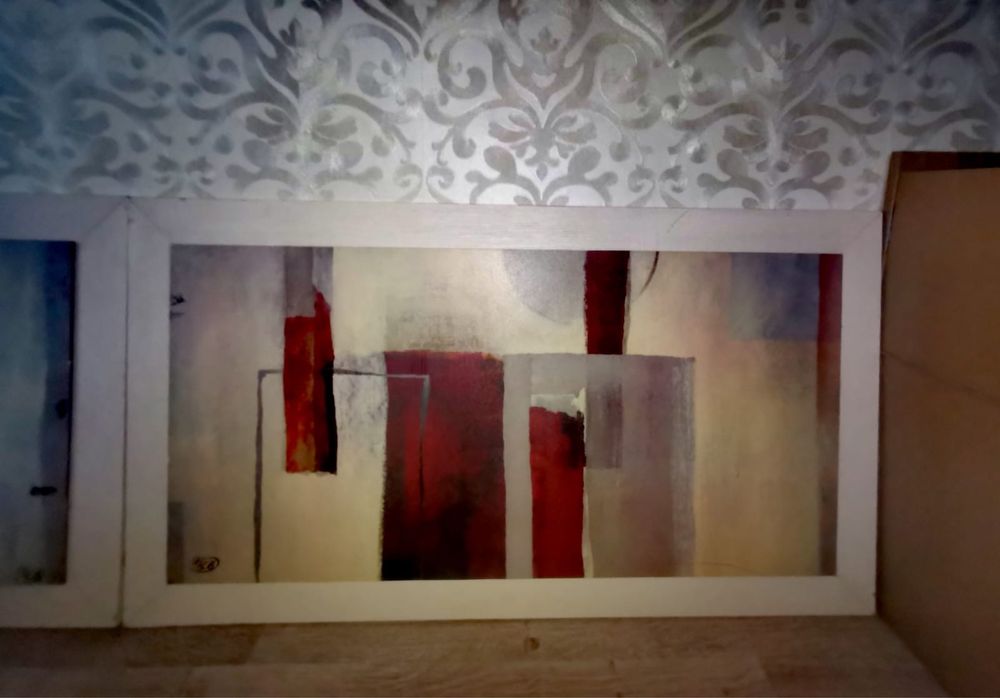 Картина от две части абстрактно изкуство RED 1  Verbeek-Van Den Broek