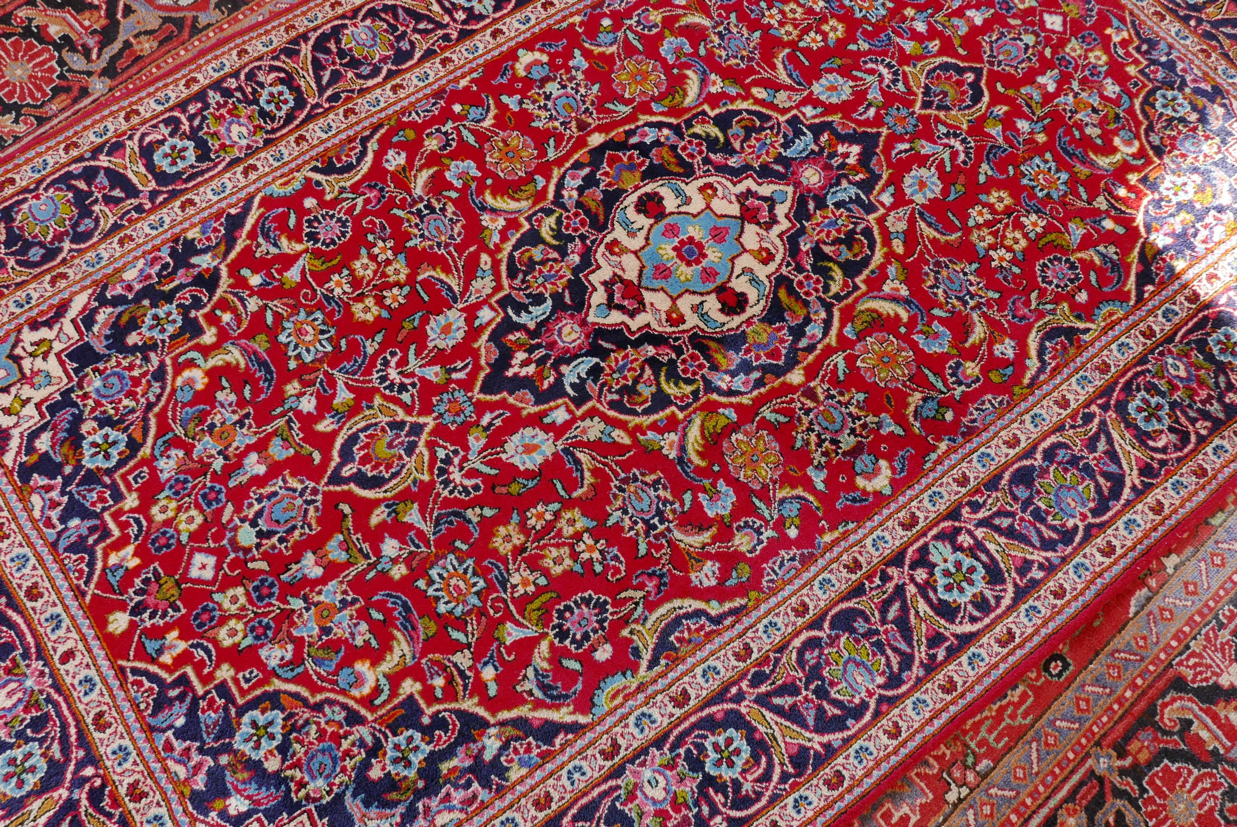 Covor persan (Iran) Keshan (Kashan) - manual, lana, 250x148cm