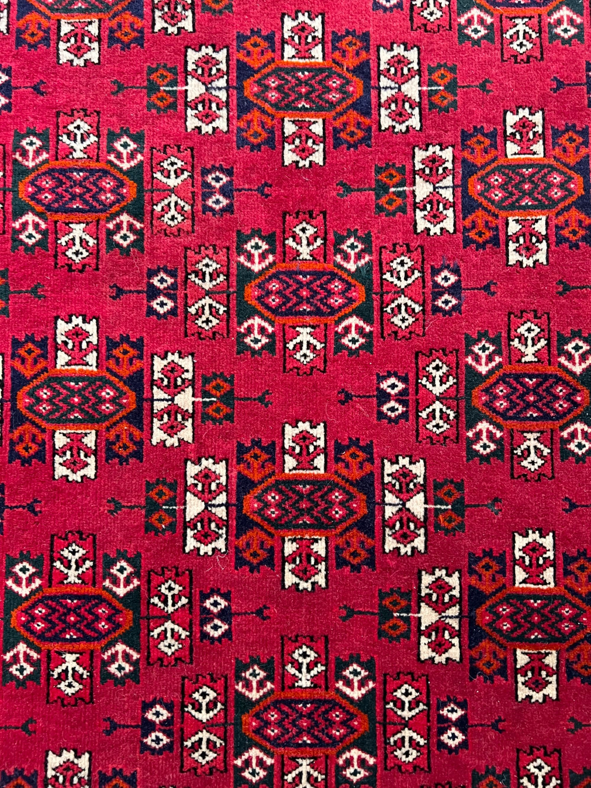 100% шерсть туркменский ковер ручная работа, бордовый текке
