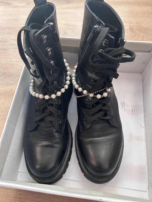 Боти естествена кожа тип кубинки