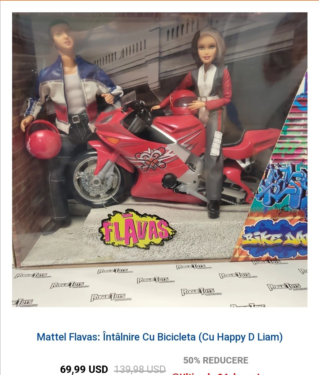 Barbie Papusi Mattel Flavas Bike date Liam si Happy D set