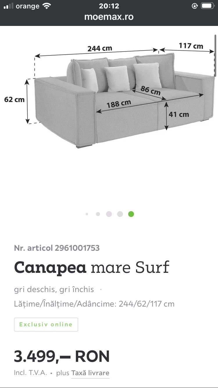 Canapea mare Surf