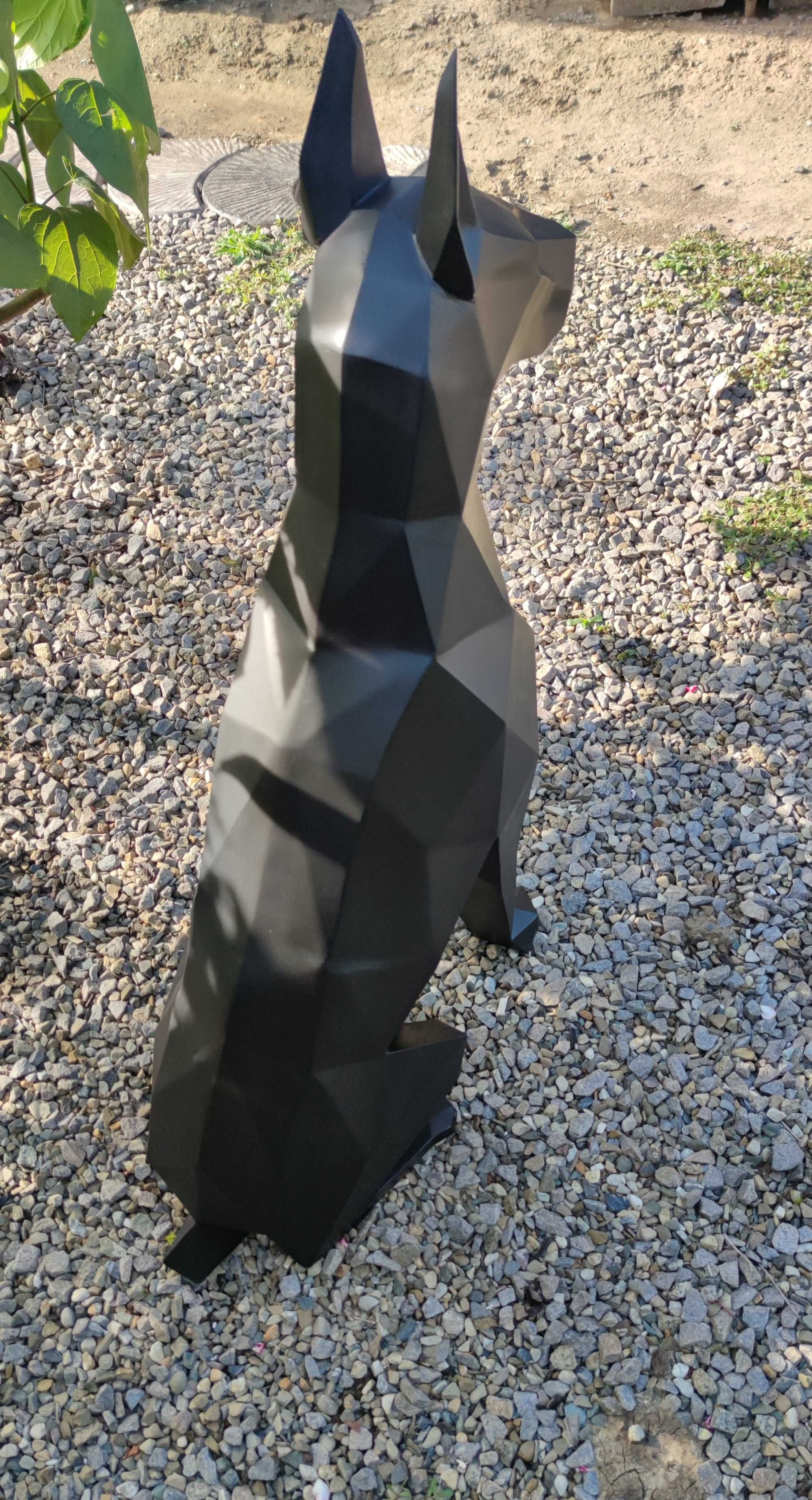 Doberman – modern art, sculptura in metal, decoratiune exterior